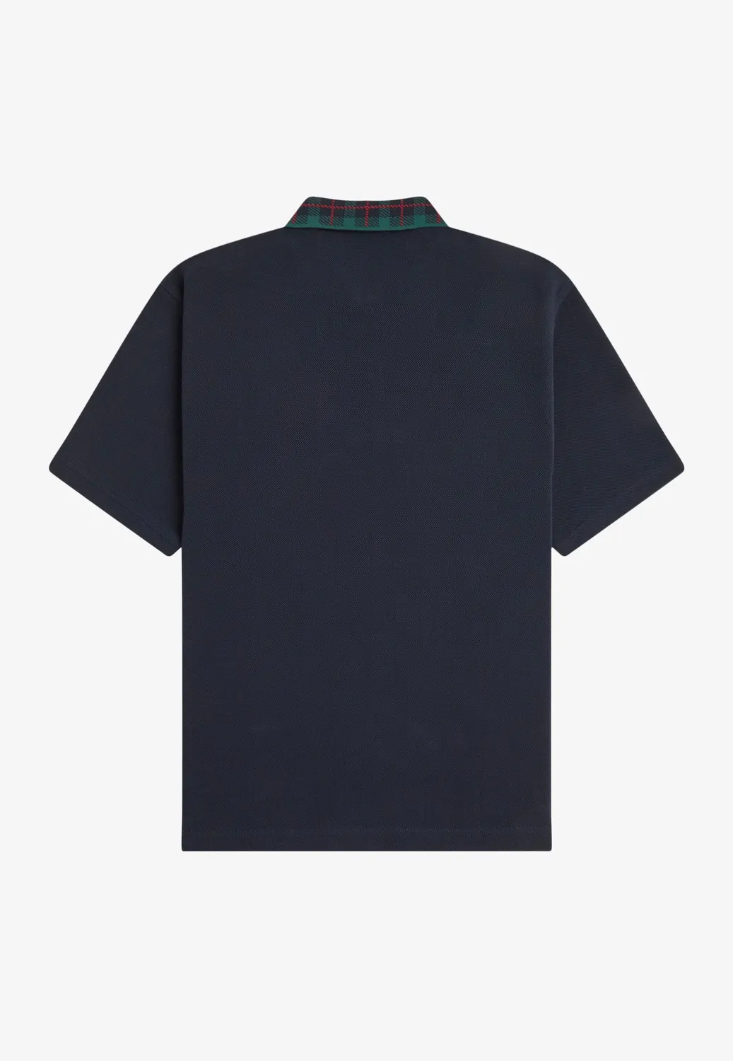 Impericon Tartan Collar Navy Polo Navy Baumwolle