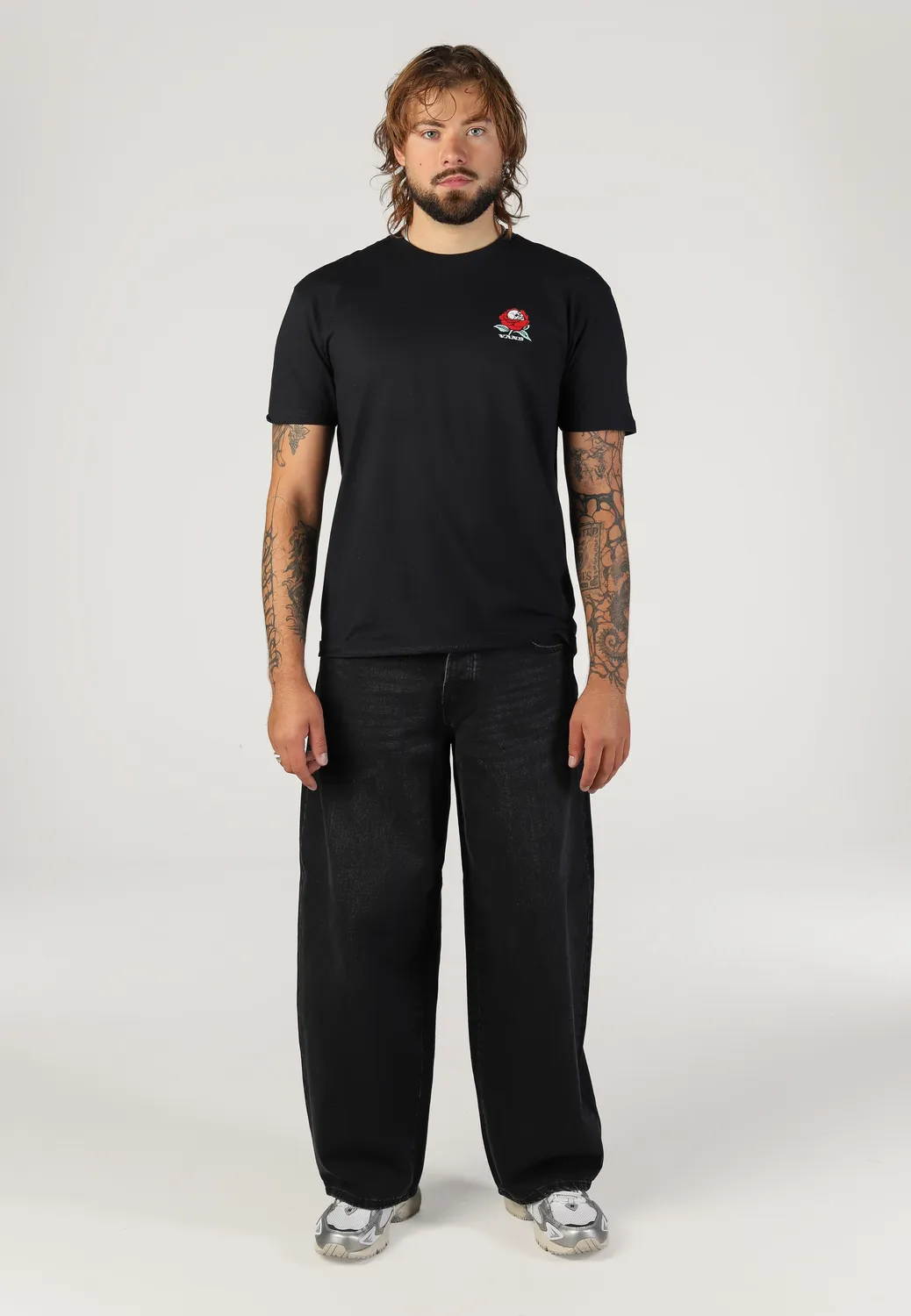 Impericon Kayce Barrel Black Denim Jeans Relaxed Fit schwarz