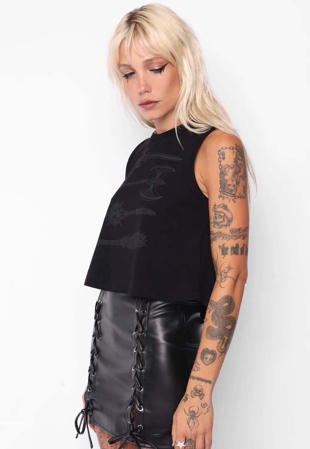 Impericon Affliction Cropped Black Tanktop schwarz