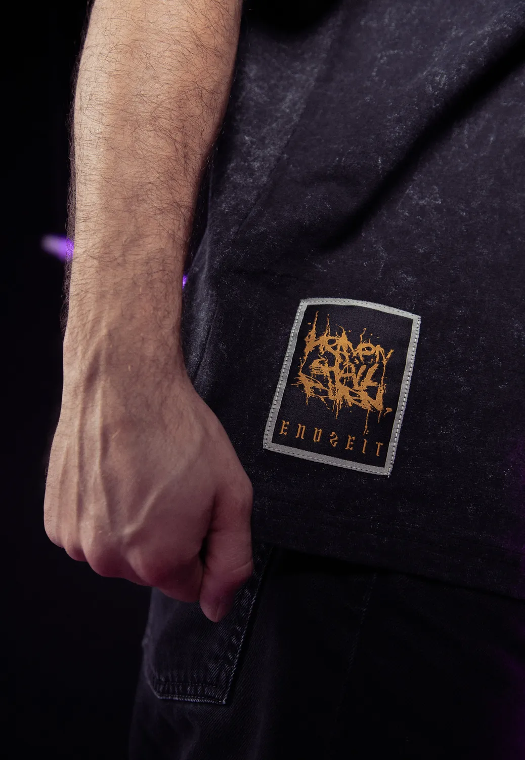Impericon Logo Acid Wash Premium T-Shirt schwarz