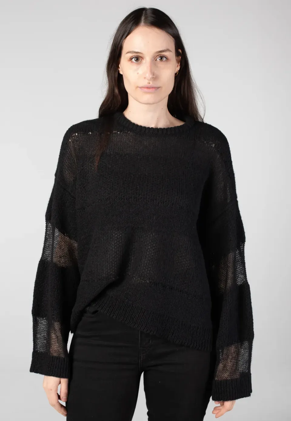 Impericon Selvi Jacquard Black Pullover schwarz Strick