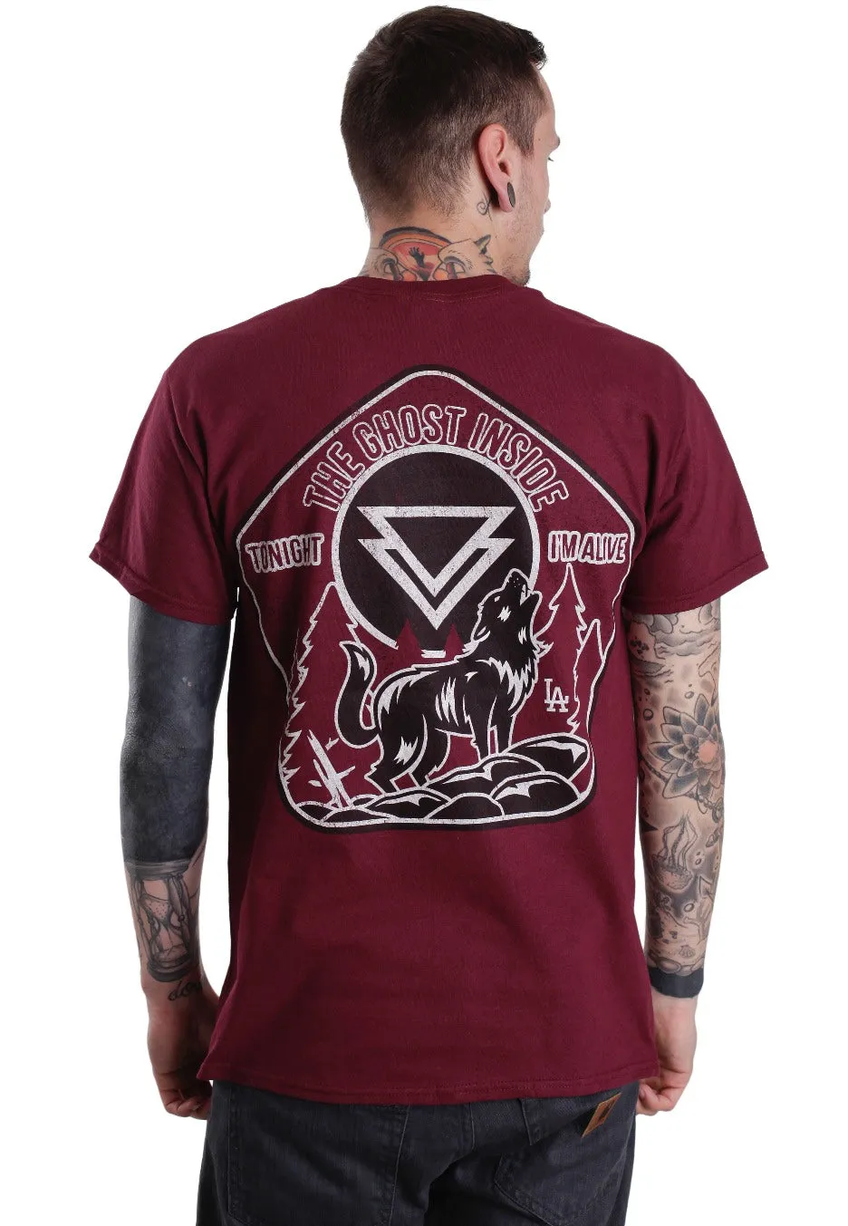 The Ghost Inside Mountain Maroon T-Shirt bordeaux Hardcore