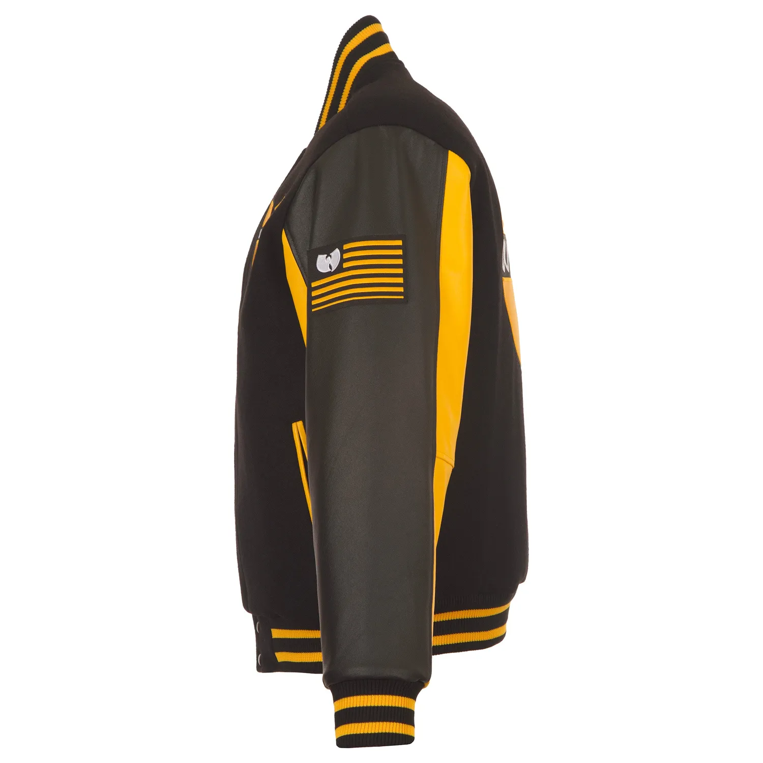 Wu-Tang Classic Logo Black & Yellow Patterned Sleeve Collegejacke Schwarz