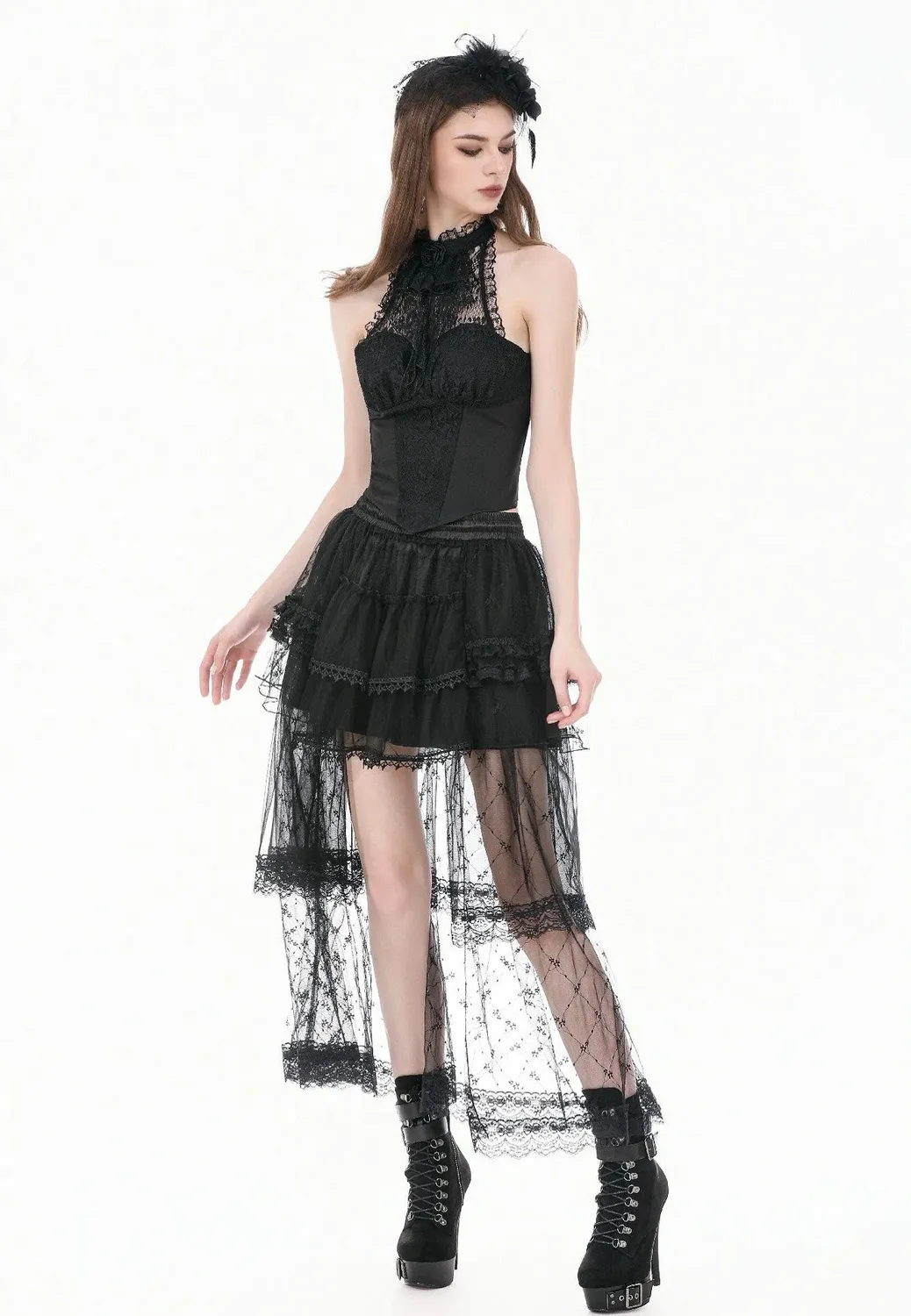 Impericon Goth Lolita Diamond Lace Rock schwarz