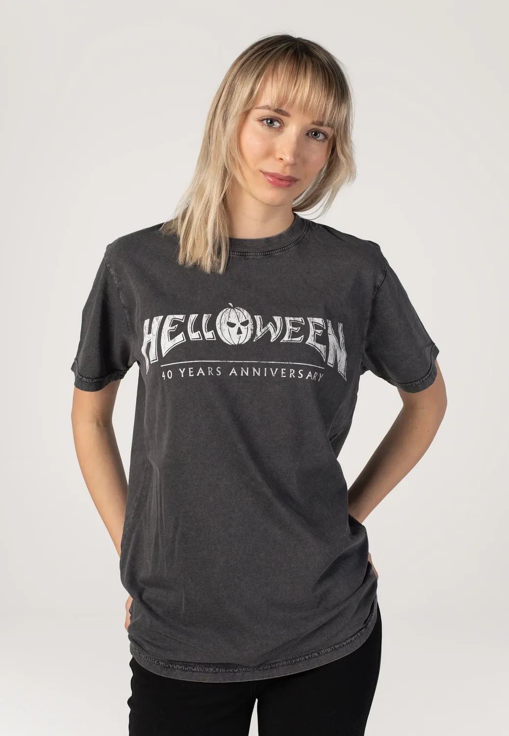 Impericon Classic Logo Acid Washed T-Shirt schwarz