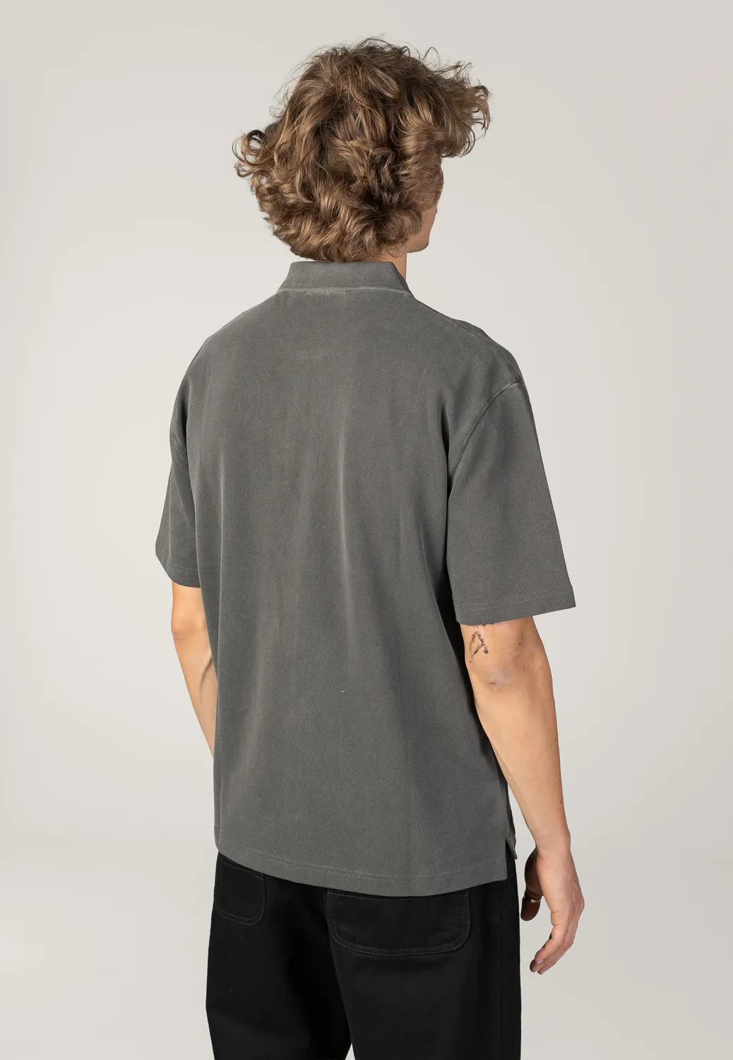 Impericon Wayne Garment Dyed Black Polo Baumwolle