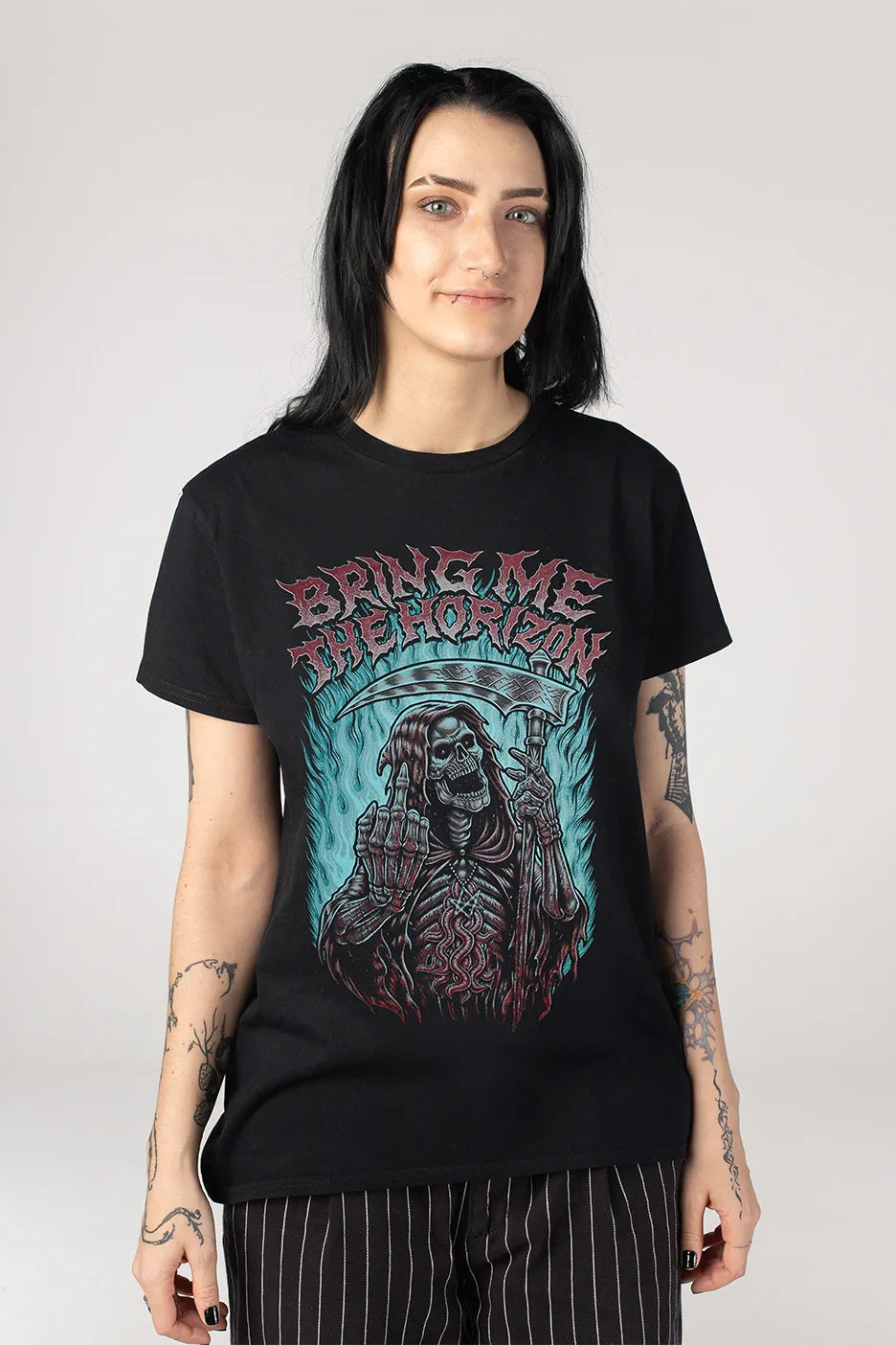 Middle Finger Reaper T-Shirt schwarz Gr. S-XXL