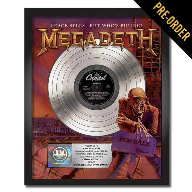 Megadeth Peace Sells Award personalisiert Platin-Vinyl