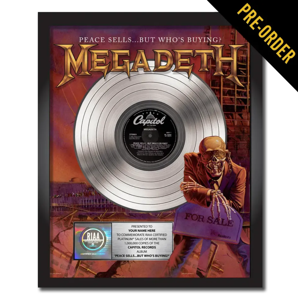 Megadeth Peace Sells Award personalisiert Platin-Vinyl