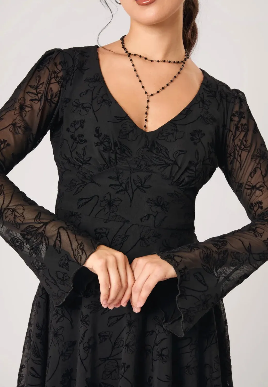 Impericon Wildflower Mini Black Kleid schwarz Spitze