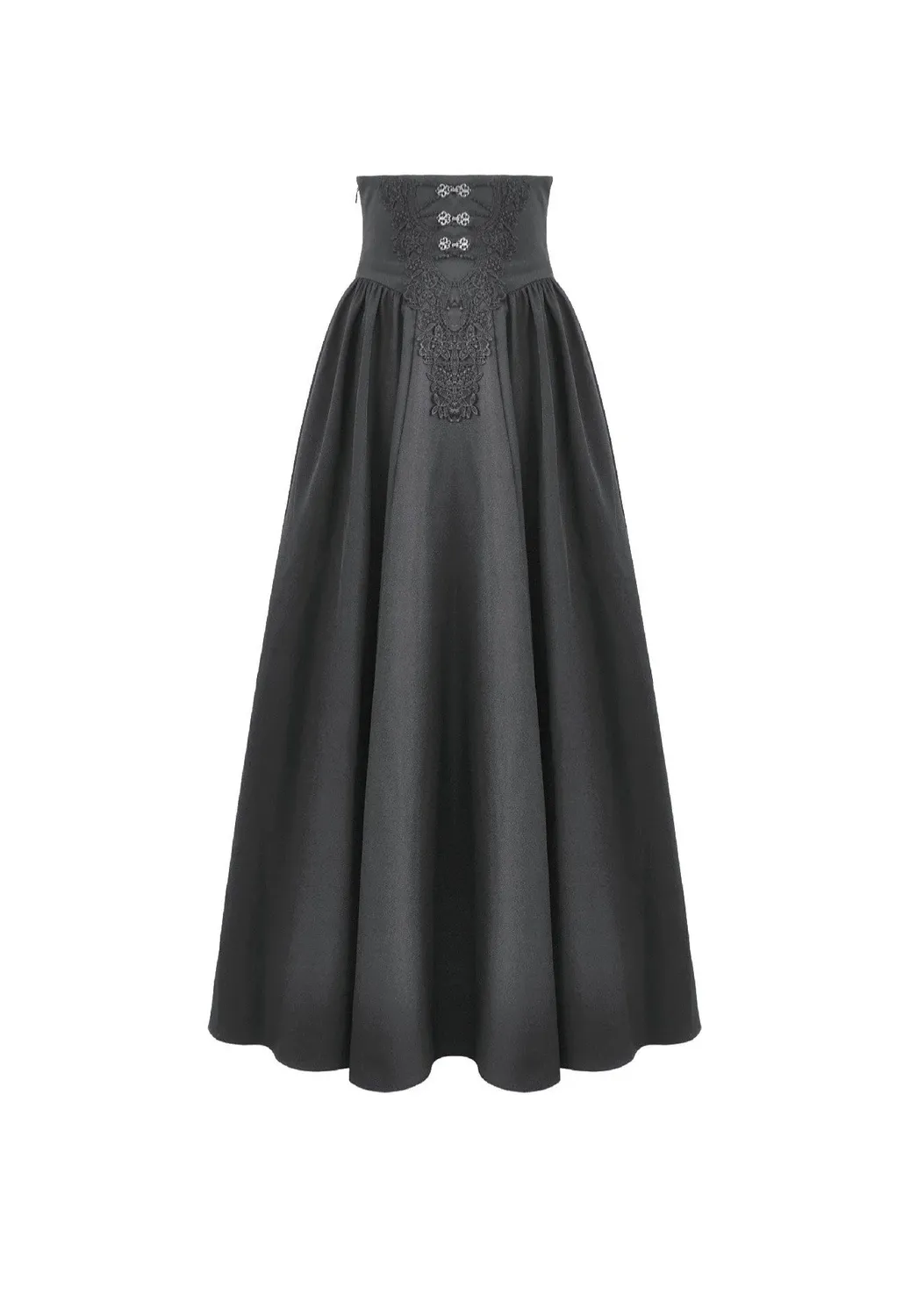 Impericon Gothic High Waist Rock schwarz Stickerei