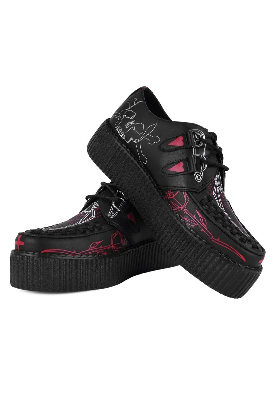 Impericon Viva High Sole Black Skull Print Schuhe schwarz EU 38
