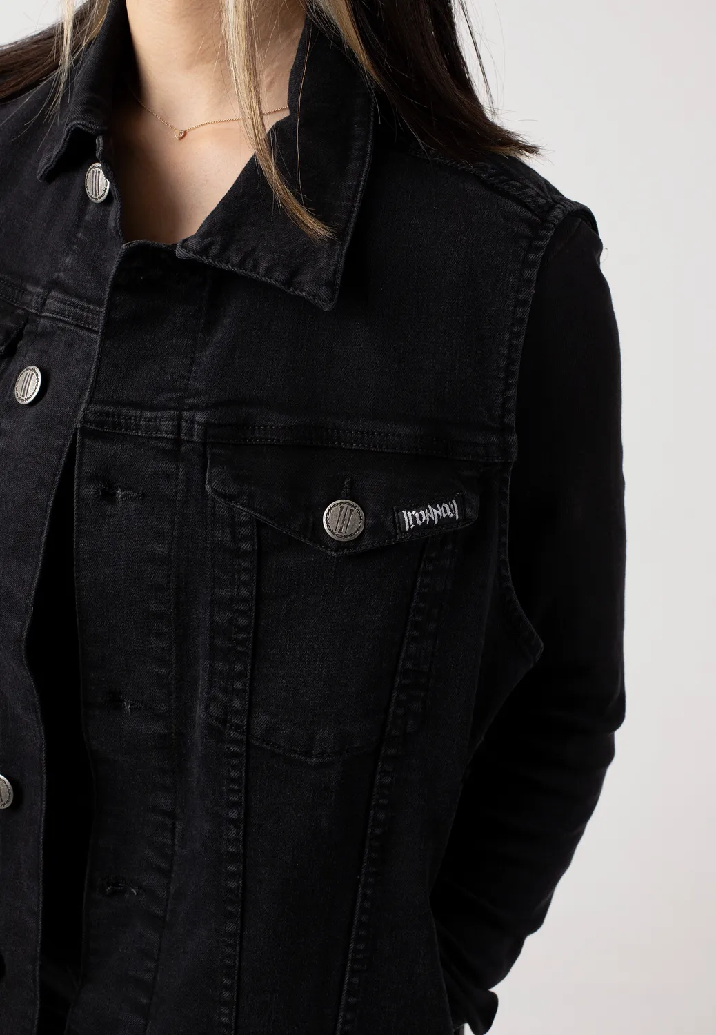Impericon Neil Denim Black Jeansweste Schwarz