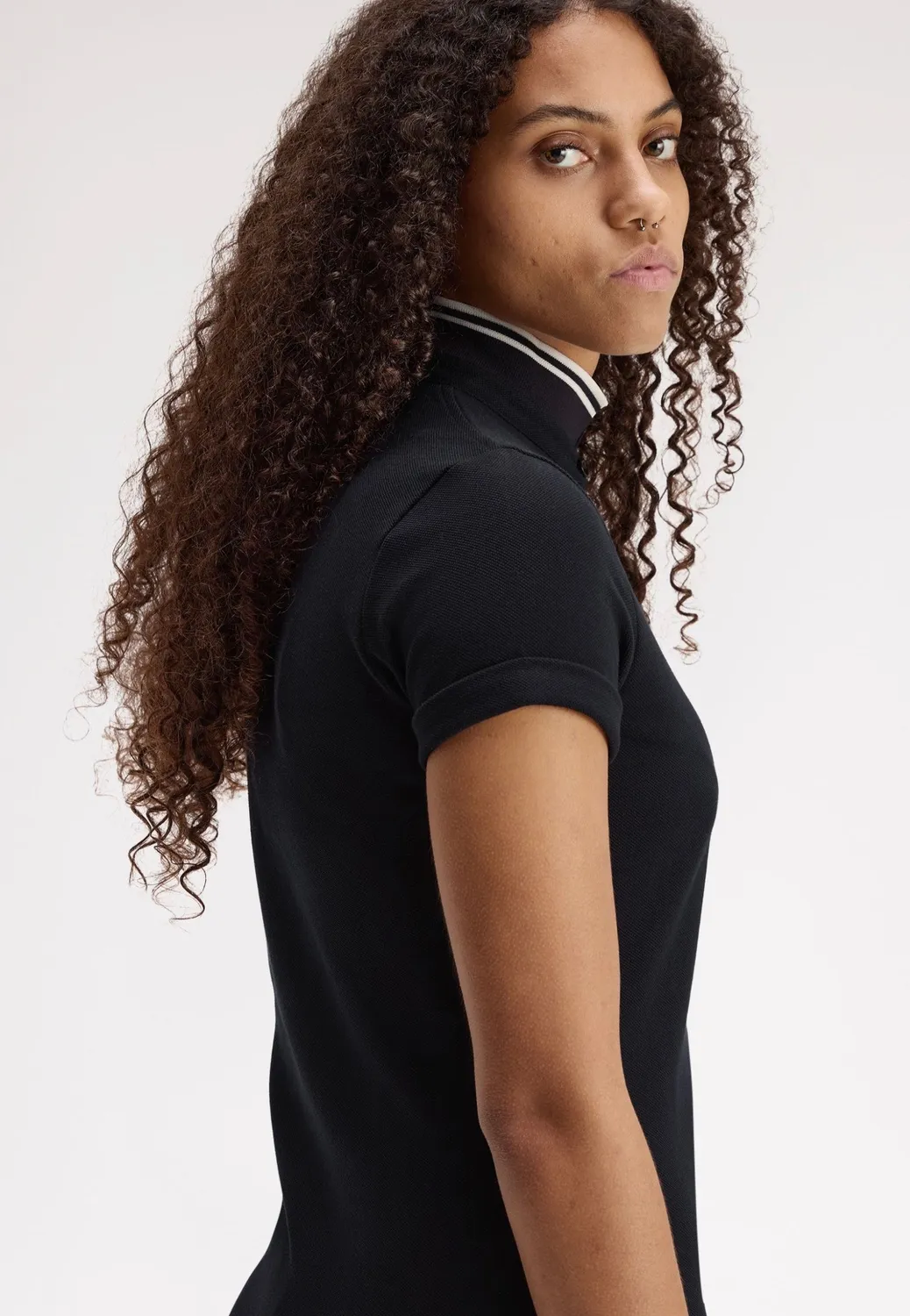 Impericon Tipped Polo Black Kleid schwarz Baumwolle