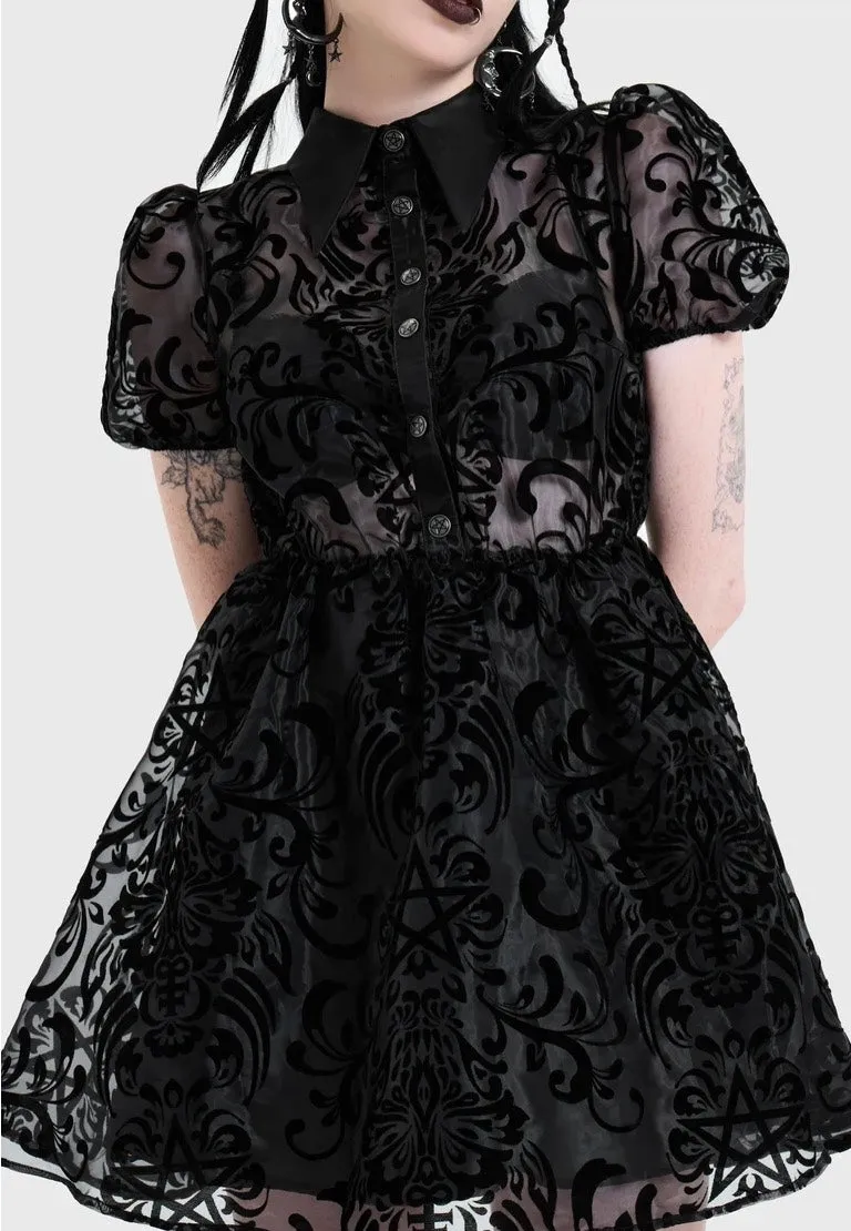 Impericon Bloodlust Organza Mini Kleid schwarz