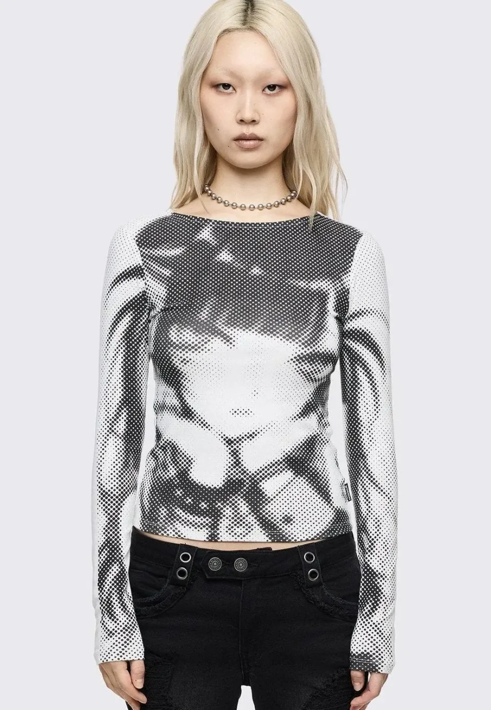 Impericon UwU Warning White Oberteil longsleeve weiß Gothic