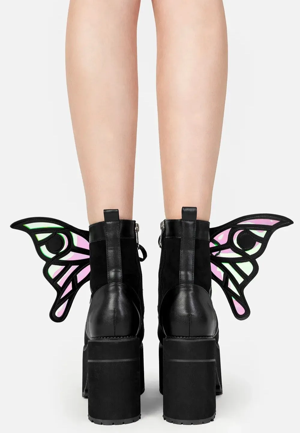 Impericon Nocturne Winged Black Girl Boots EU 40
