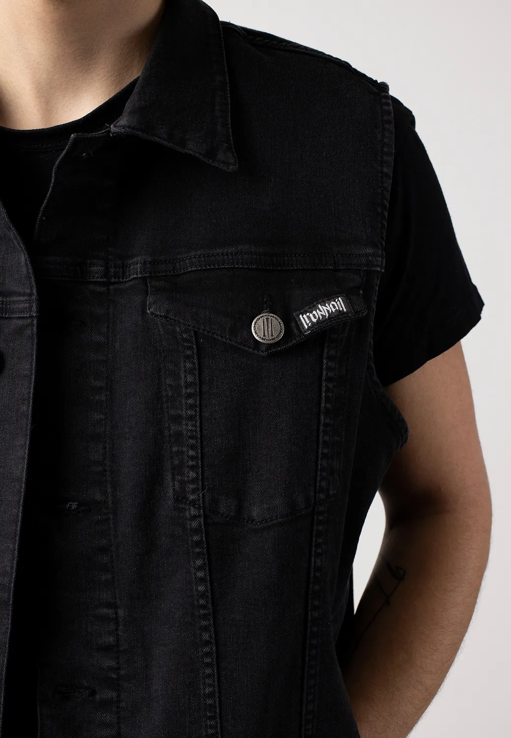 Impericon Neil Denim Black Jeansweste Schwarz