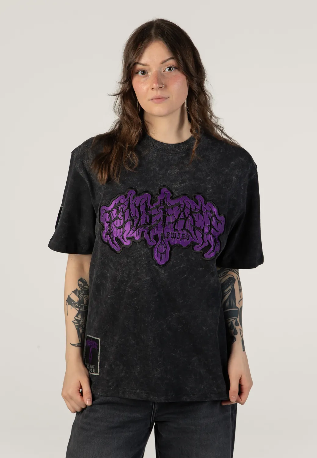 Impericon Logo Acid Wash Premium T-Shirt schwarz