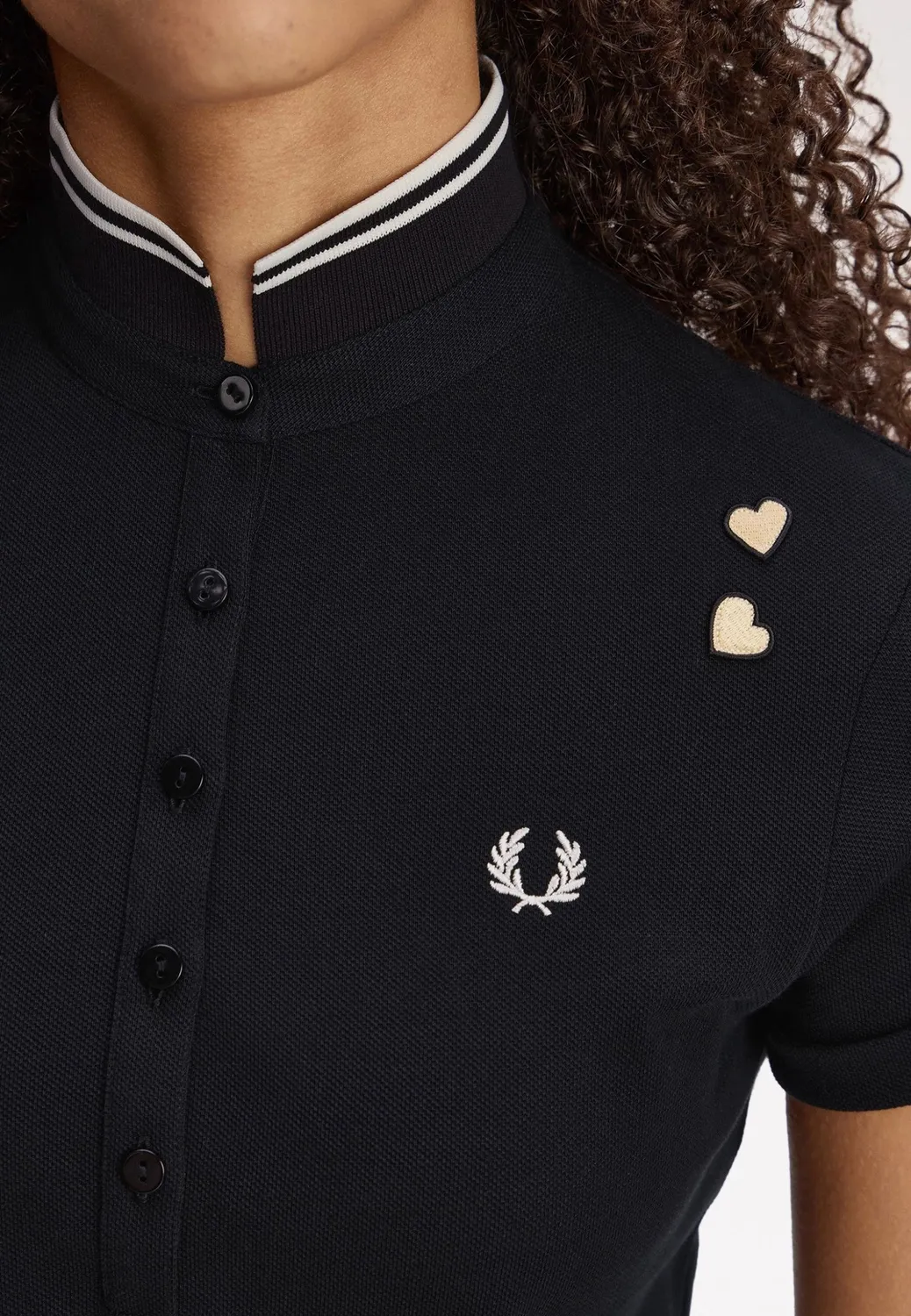Impericon Tipped Polo Black Kleid schwarz Baumwolle