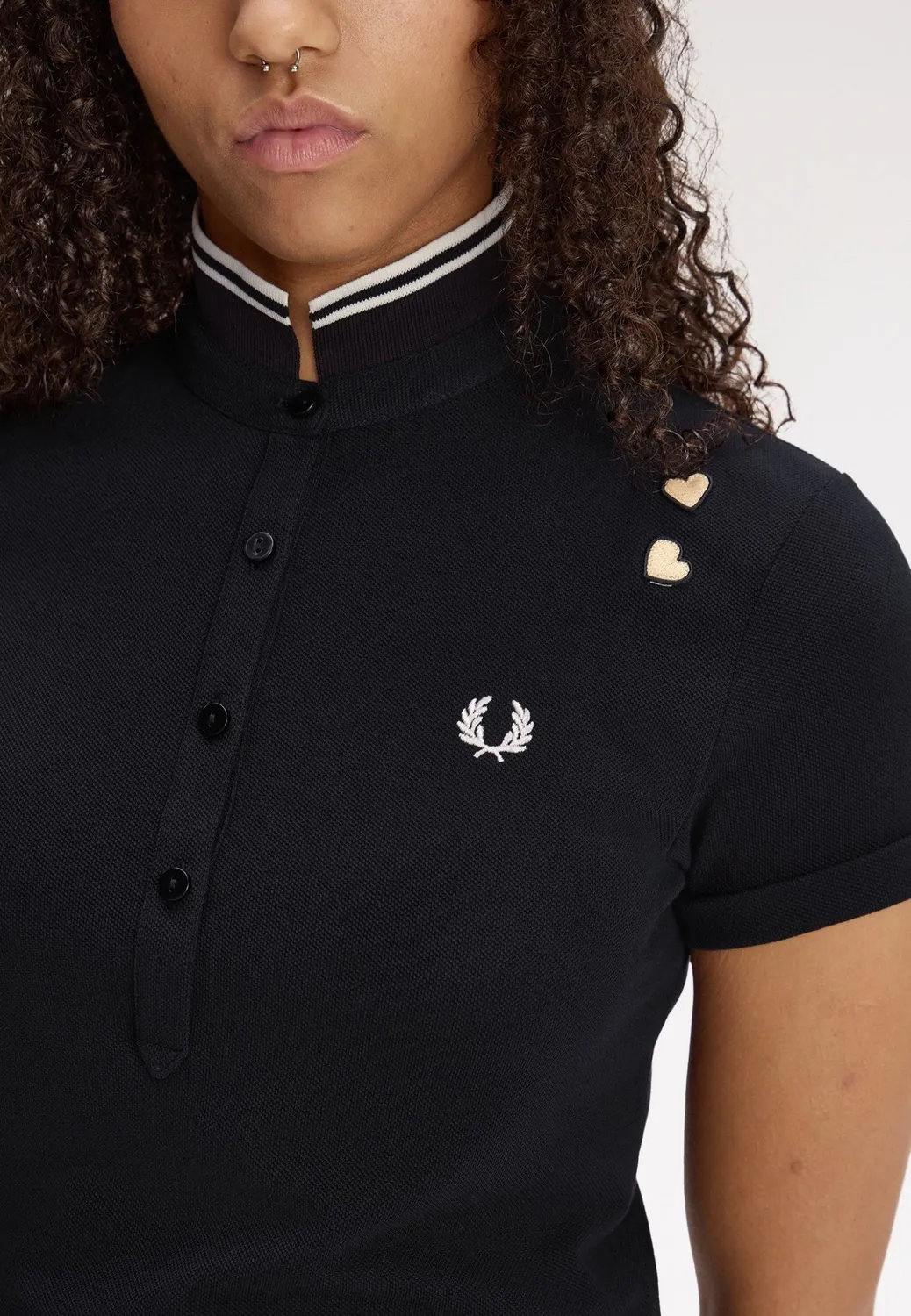 Impericon Tipped Polo Schwarz Baumwolle Shortsleeve