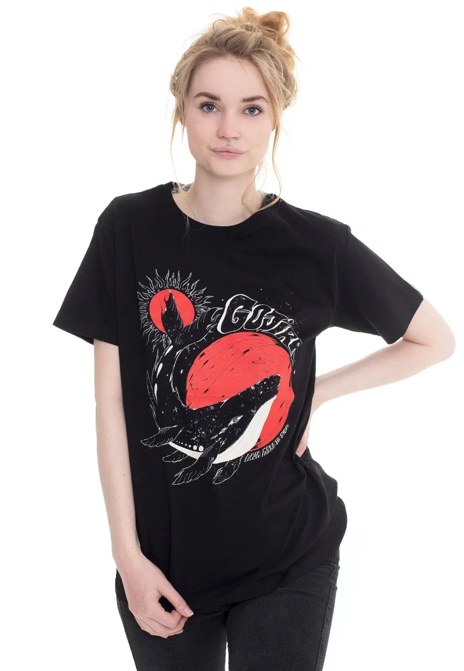 Impericon Whale Sun Moon T-Shirt schwarz nachhaltig