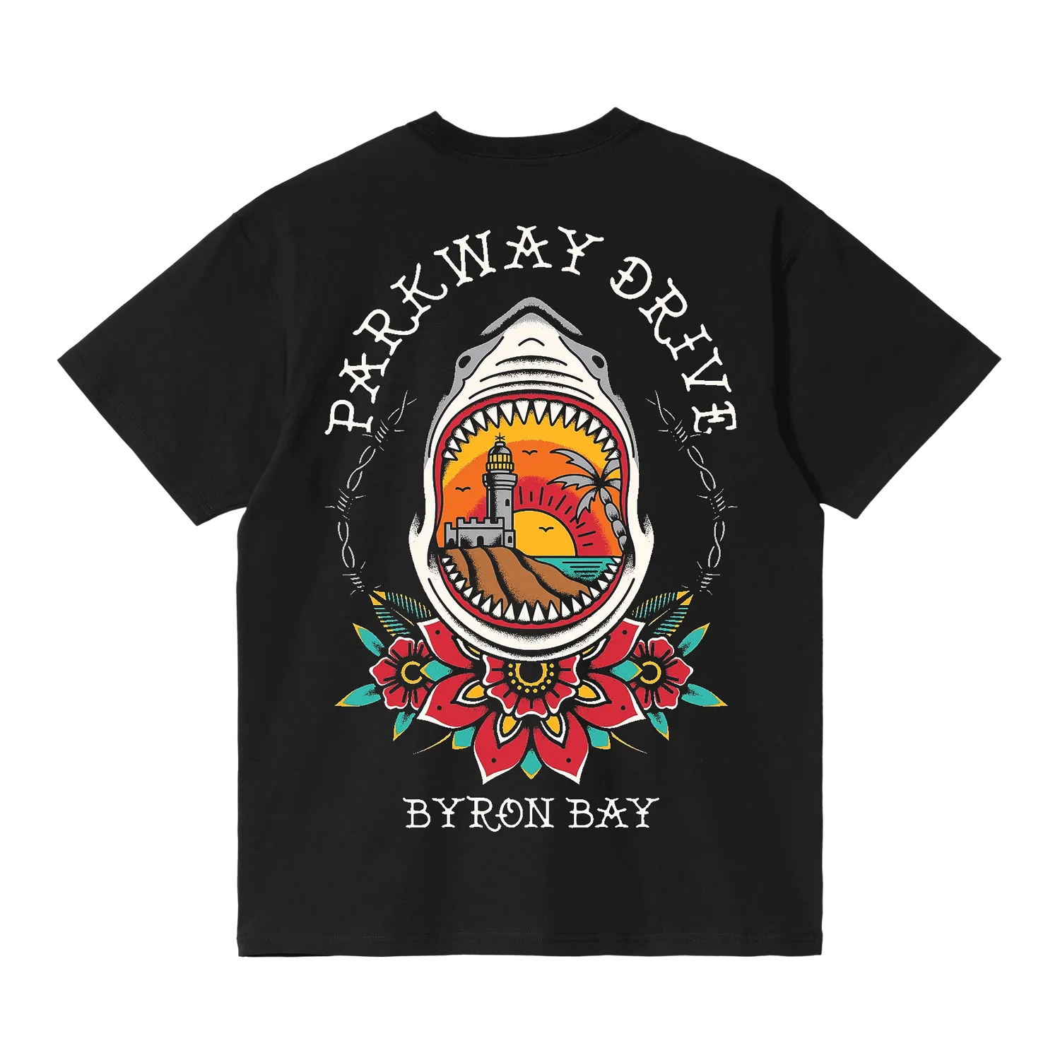 Parkway Drive Byron Shark Lighthouse T-Shirt schwarz relaxed