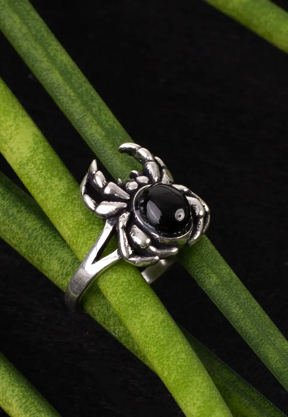Impericon Black Spider Ring Silber Gothic