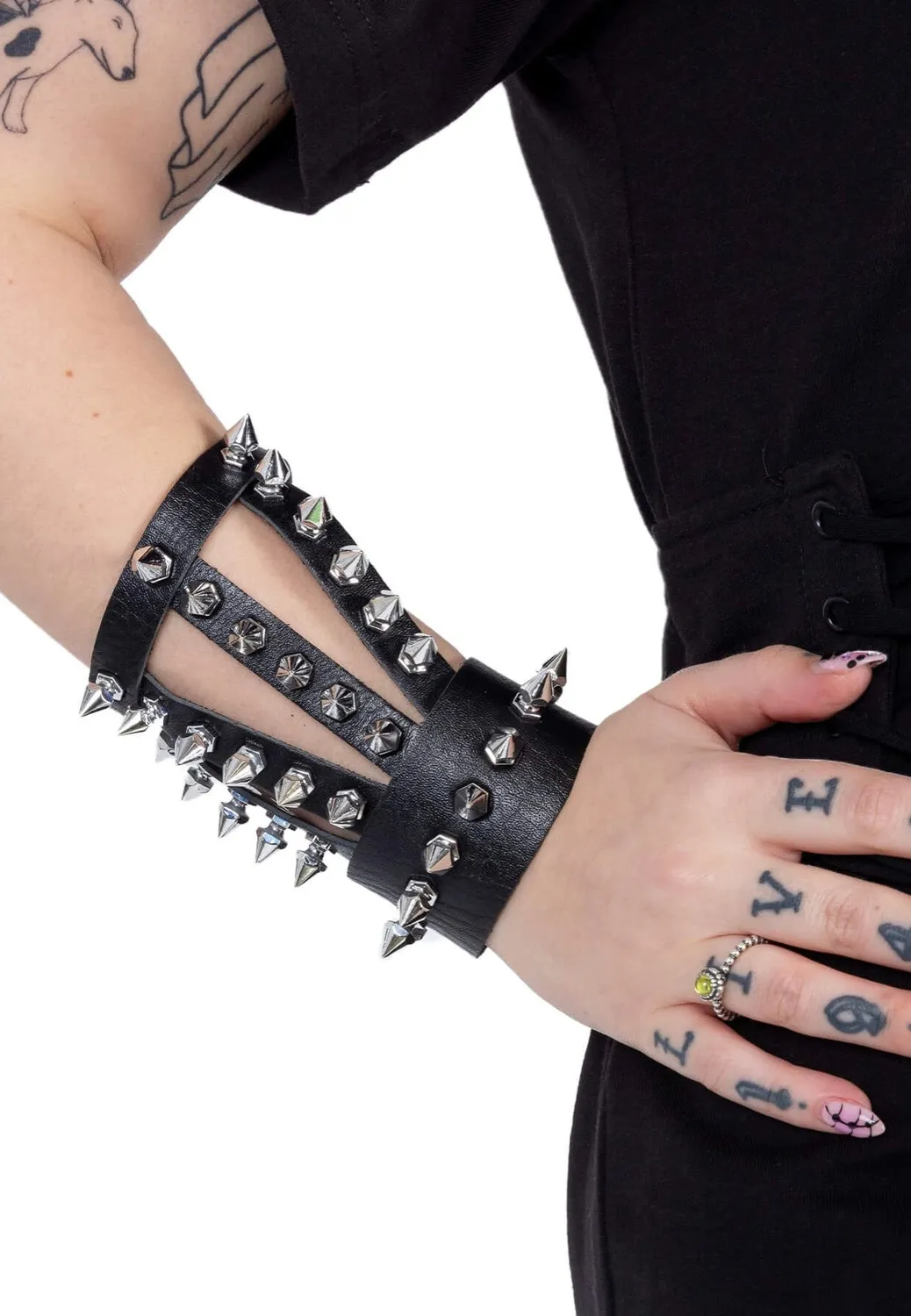 Impericon Zenko Stud Black Bracelet Harness Kunstleder