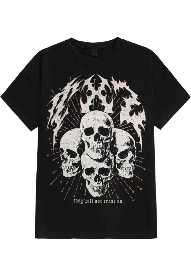 Impericon Skull T-Shirt Schwarz Unisex Metalcore