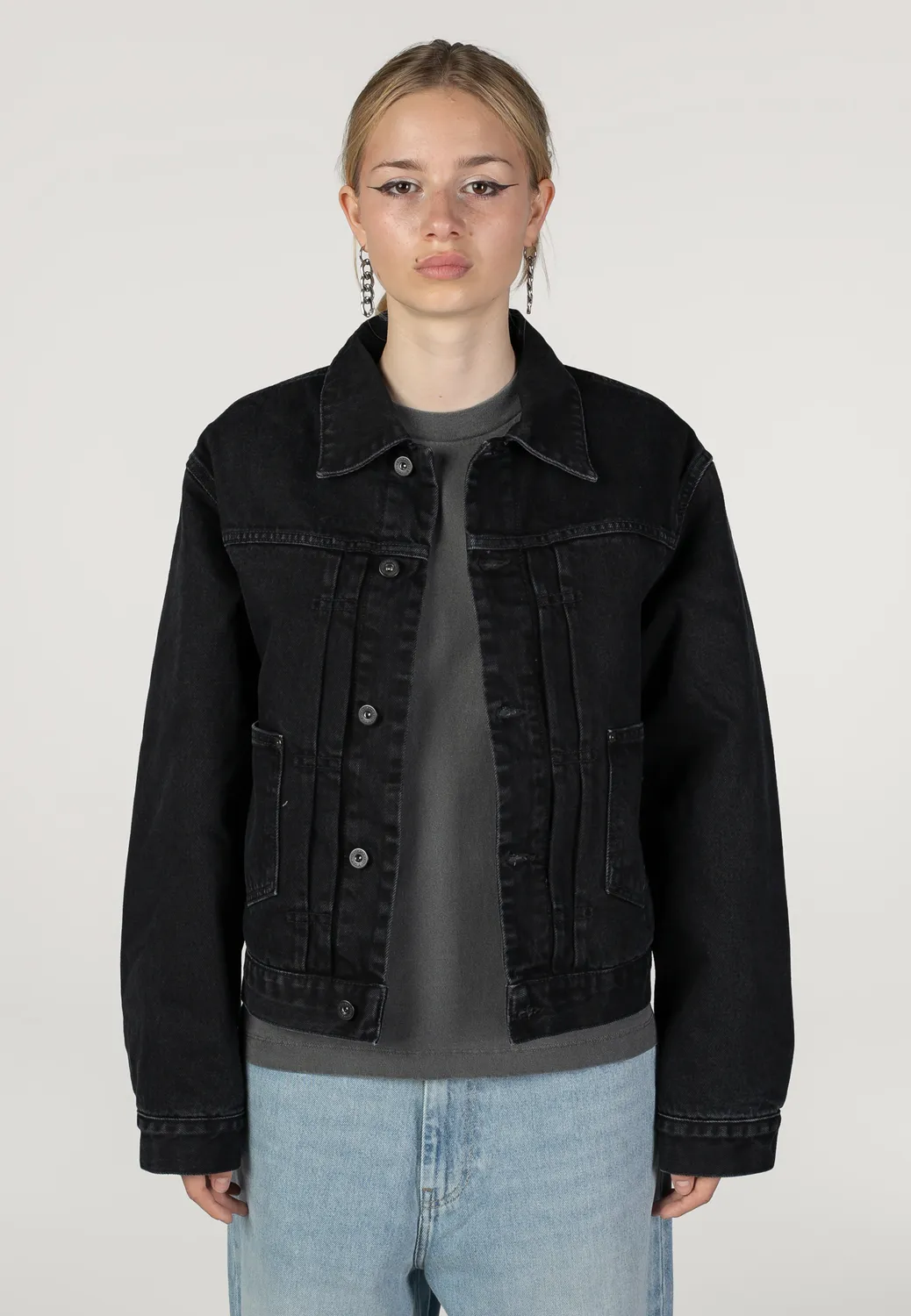 Impericon Belmar Stone Washed Black Jacke Damen