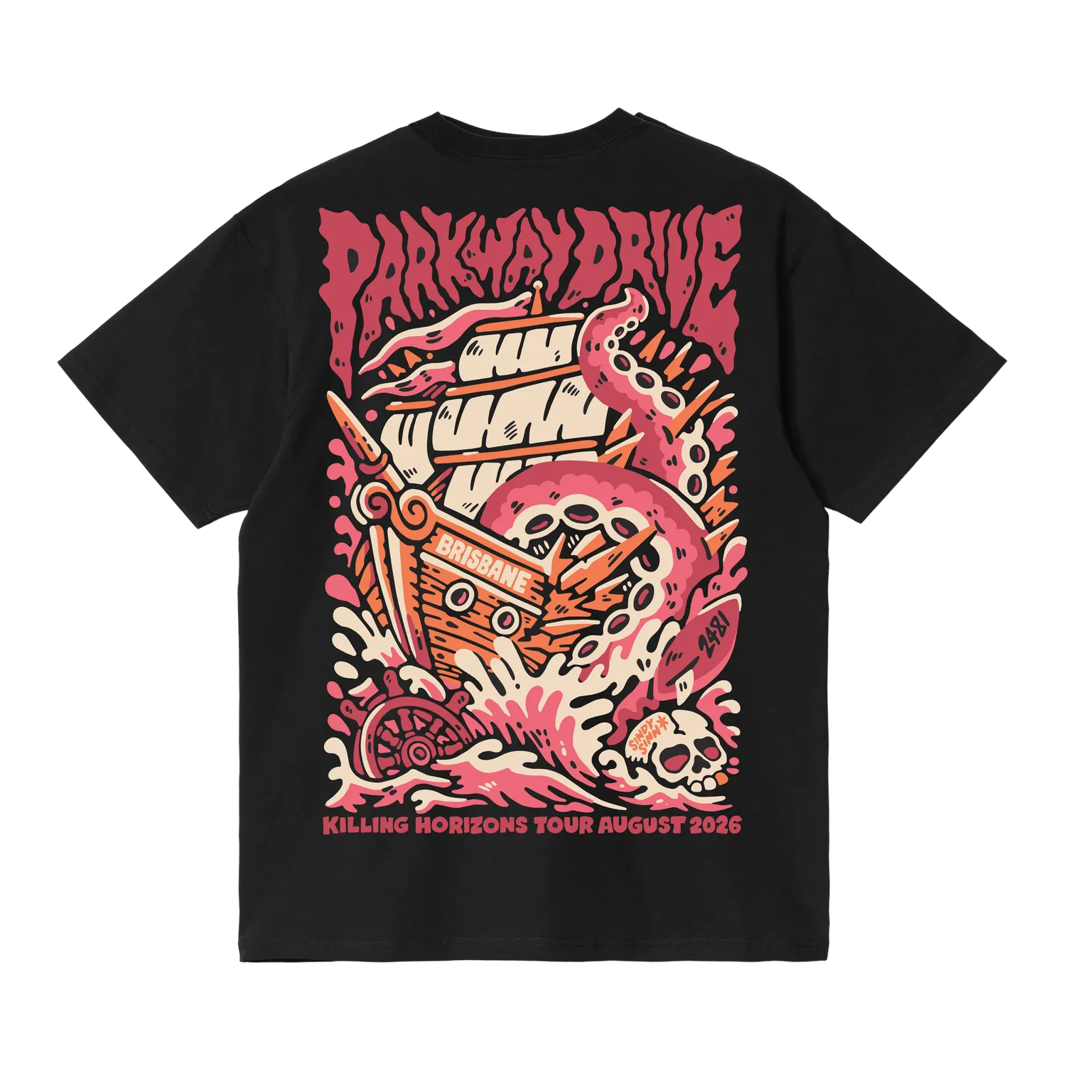 Parkway Drive Killing Horizons Octopus Brisbane T-Shirt schwarz Baumwolle