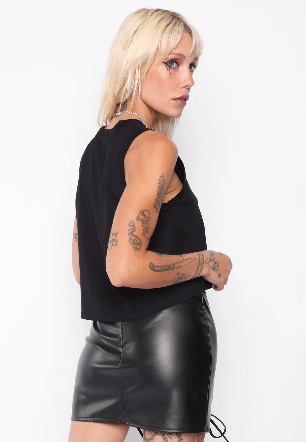 Impericon Affliction Cropped Black Tanktop schwarz