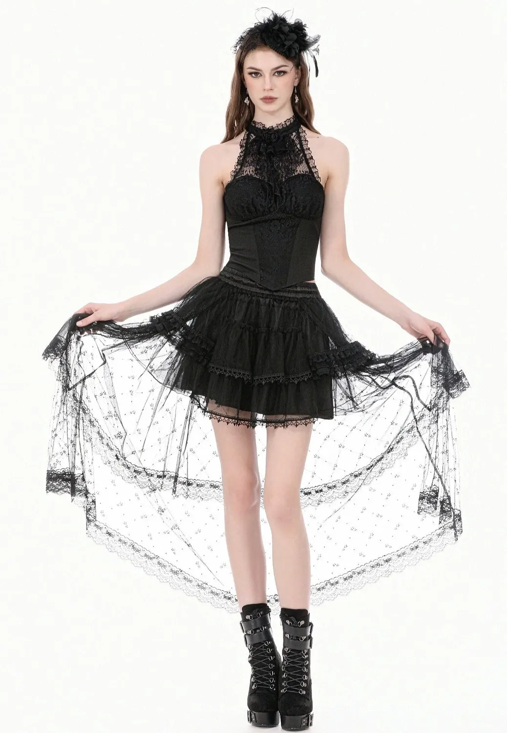 Impericon Goth Lolita Diamond Lace Rock schwarz