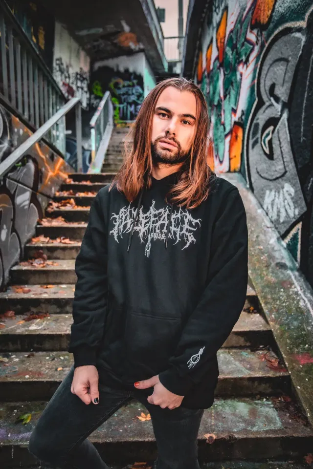 Paleface Swiss Discharged Black Premium Hoodie schwarz