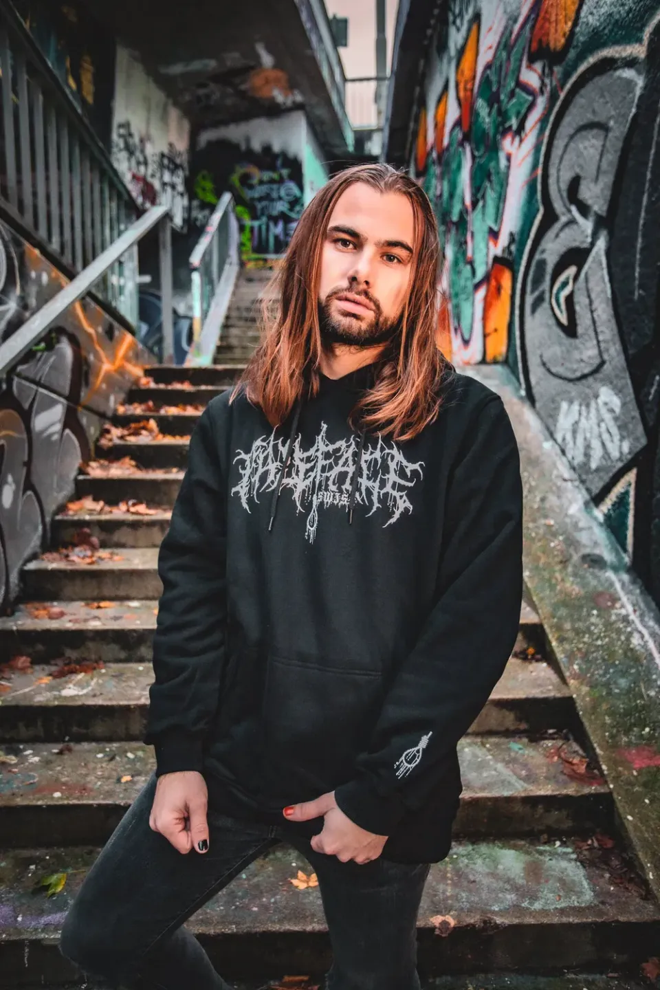 Paleface Swiss Discharged Black Premium Hoodie schwarz