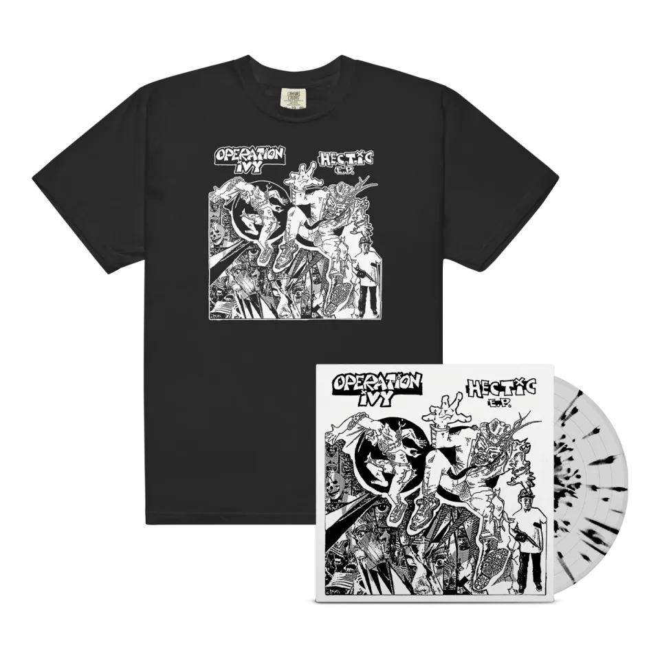 Operation Ivy Hectic Vinyl + T-Shirt Bundle Clear/Black