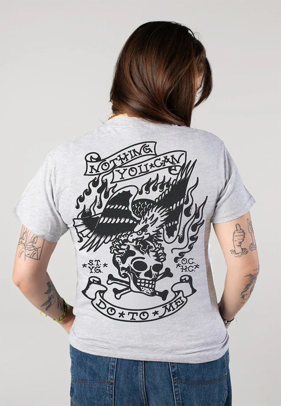 Impericon Eagle Nothing Tattoo T-Shirt ash grey