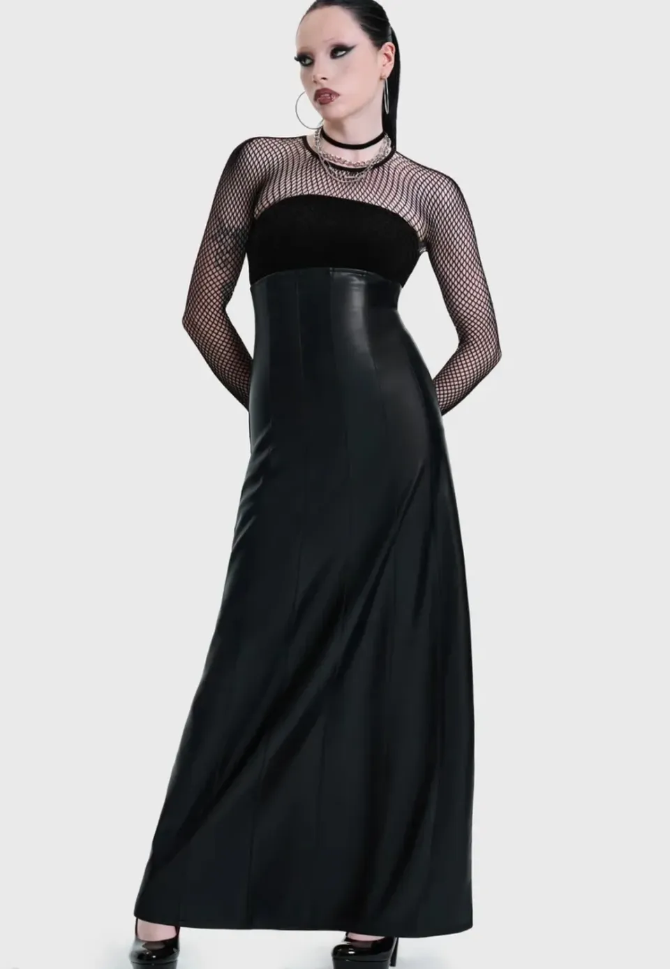Impericon Crucifix Maxi Black Rock Gothic Kunstleder