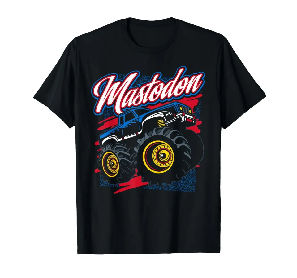 Mastodon Old School Monster Truck T-Shirt Herren Schwarz L