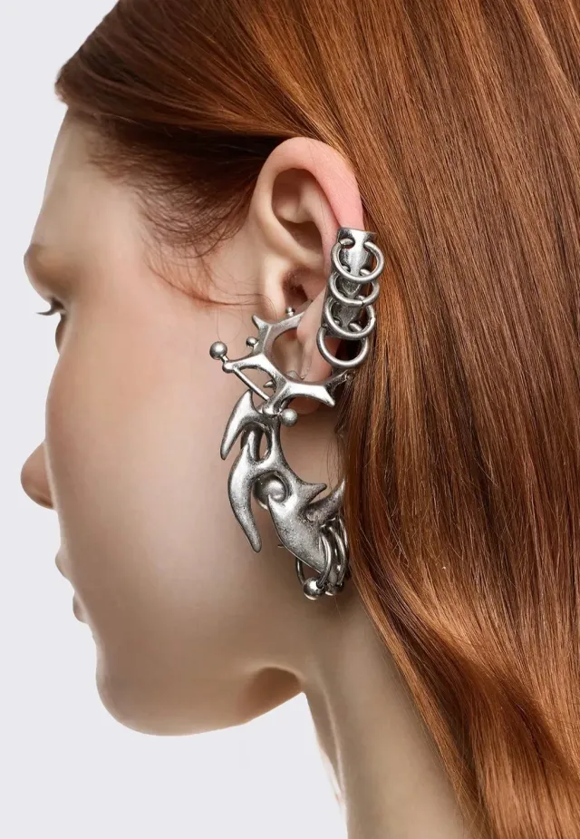 Impericon Dark Tribal Silver Ohrringe Gothic