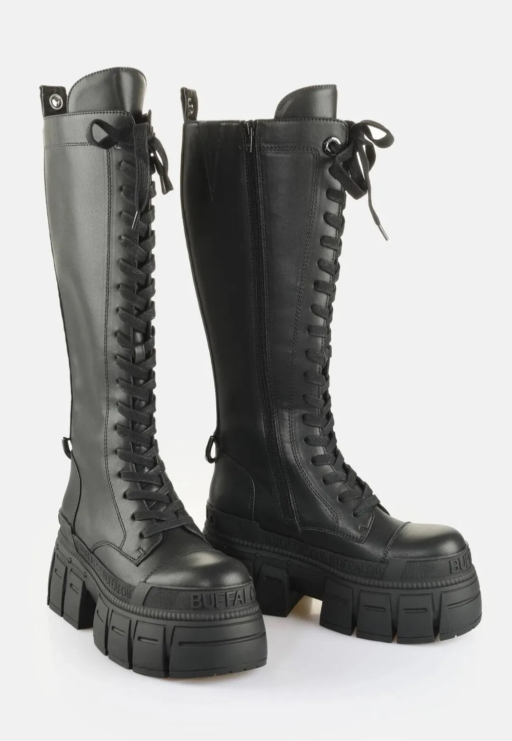 Impericon Gospher Lace Up Hi Stiefel Schwarz Vegan
