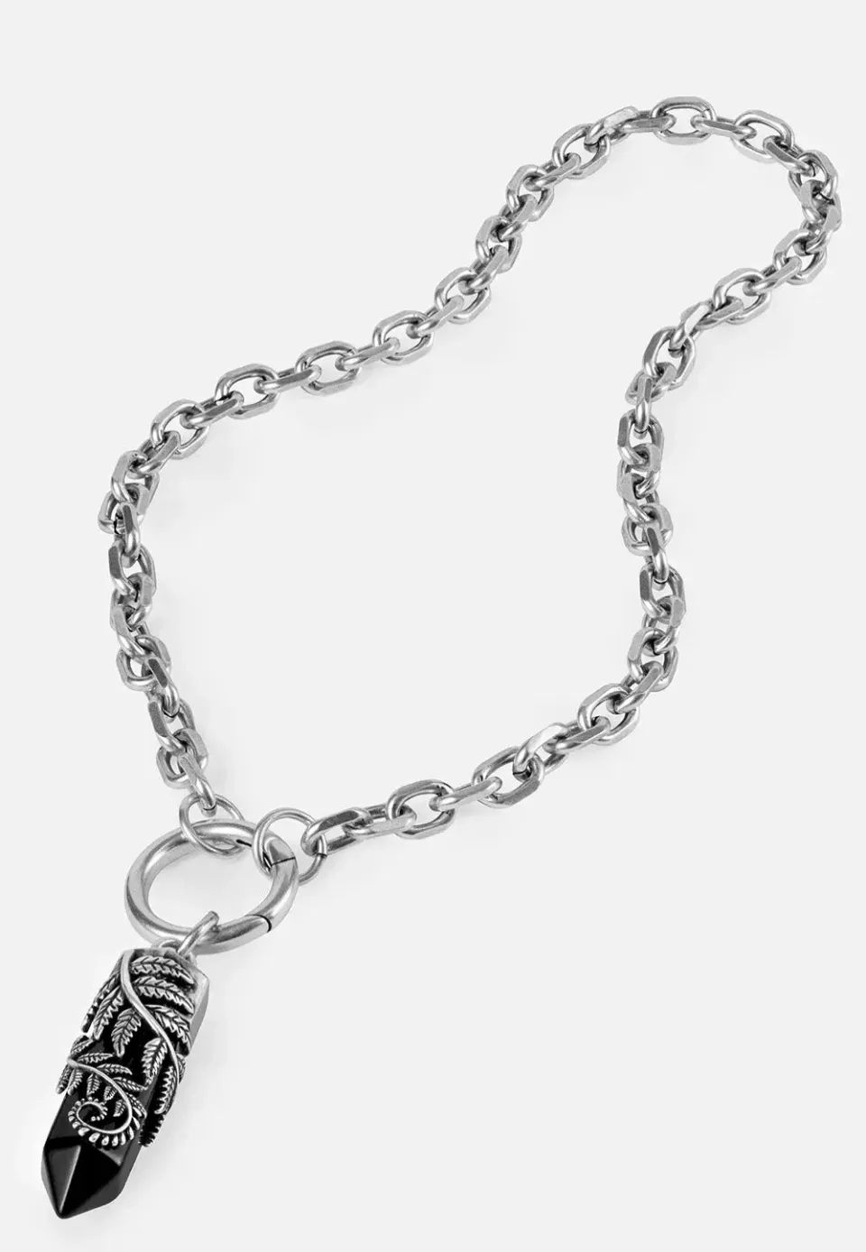 Impericon Crystal Fern O-Ring Choker silber Metall