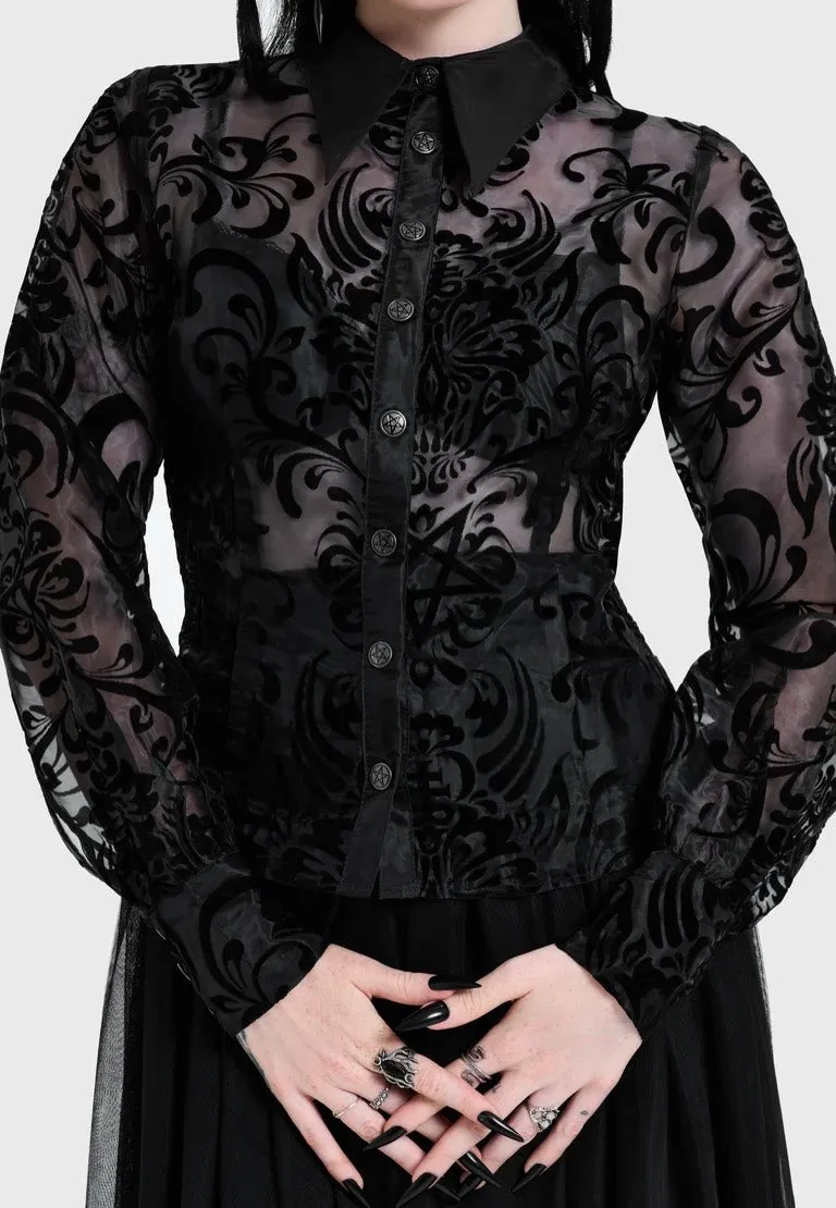 Impericon Bloodlust Organza Black Hemd schwarz Mesh