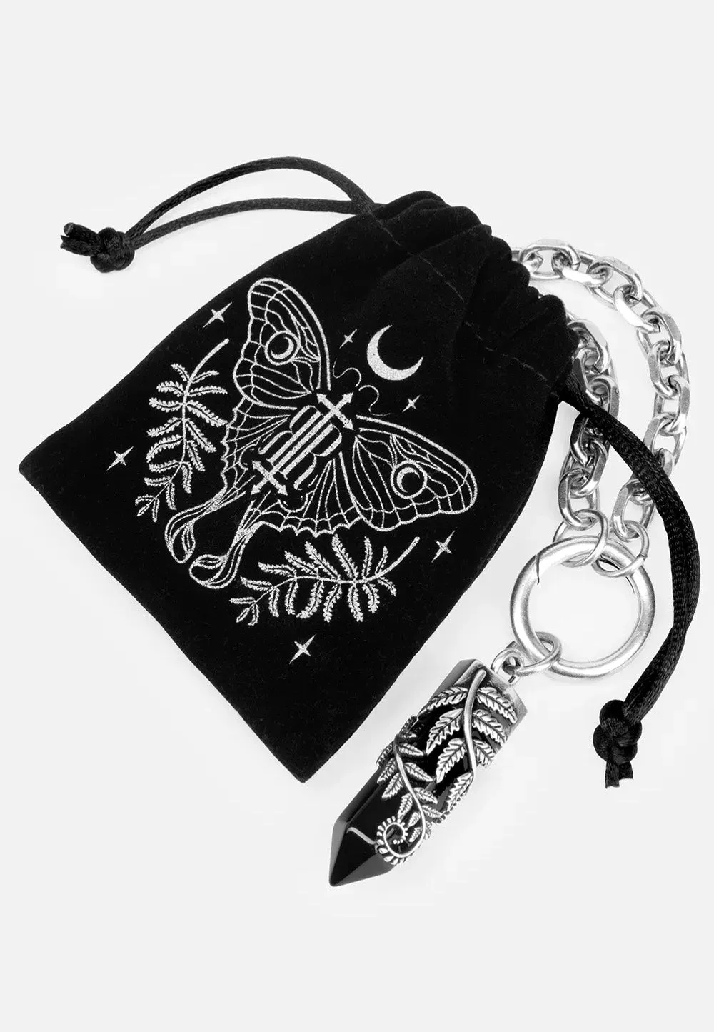 Impericon Crystal Fern O-Ring Choker silber Metall