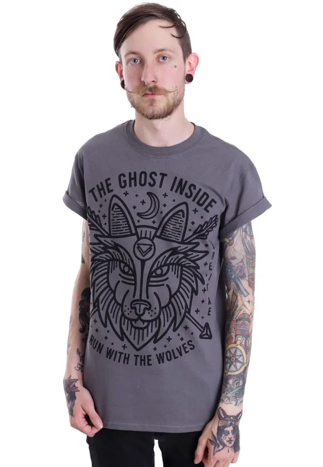 The Ghost Inside Run With The Wolves T-Shirt Charcoal