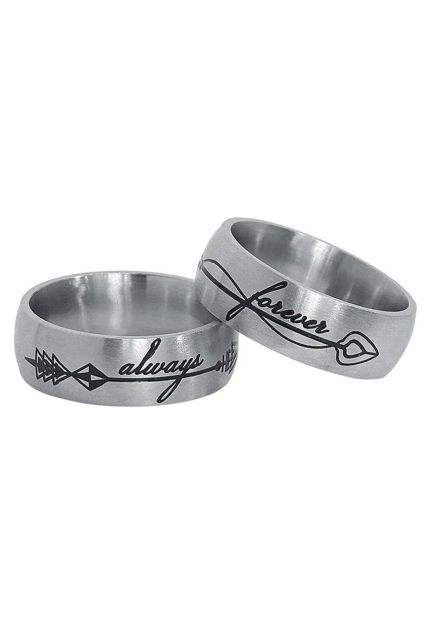 Impericon Always And Forever Silver Ring Set silber