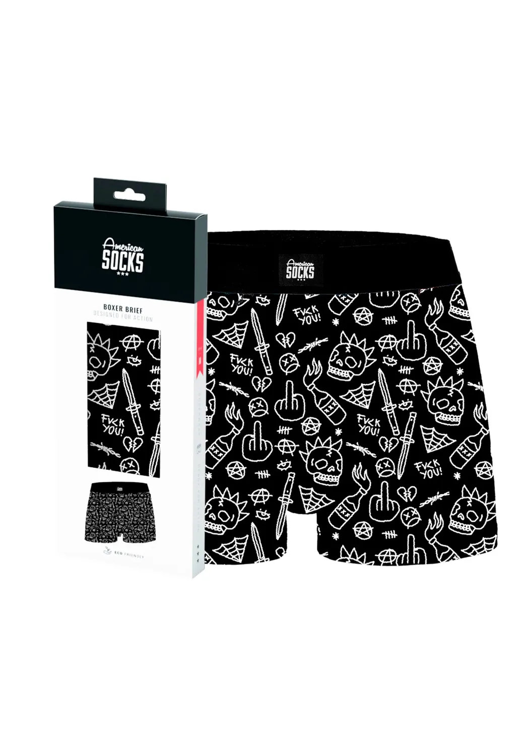 Impericon No Direction Brief Boxershorts schwarz Baumwolle