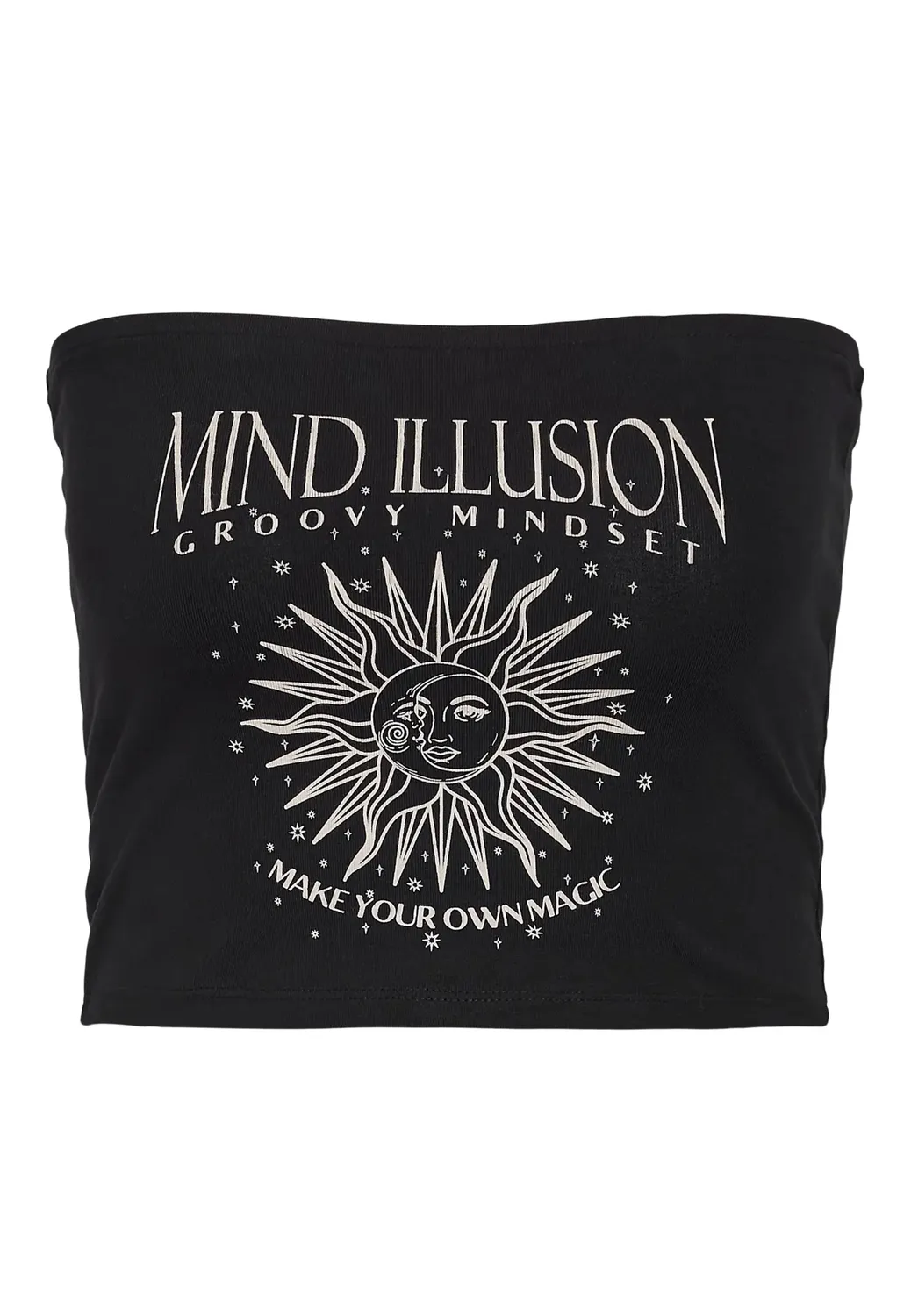 Impericon Brandon Bandeau Oberteil black bright white