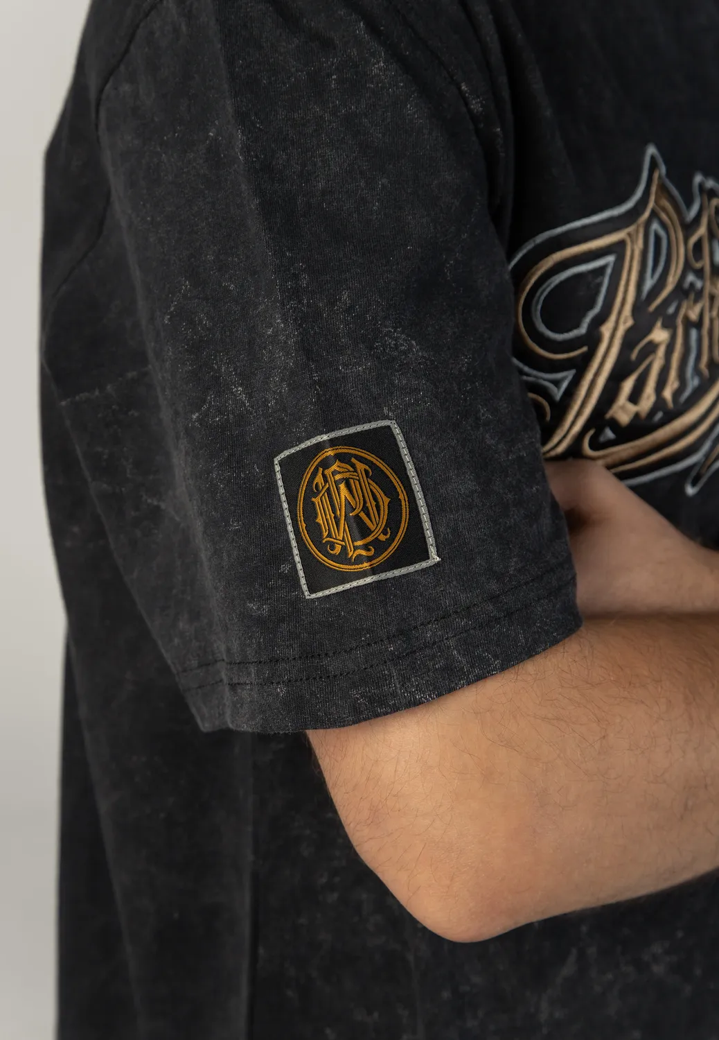 Impericon Logo Acid Wash Premium T-Shirt schwarz